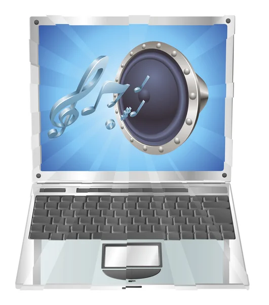 Hangszóró ikon laptop koncepció — Stock Vector