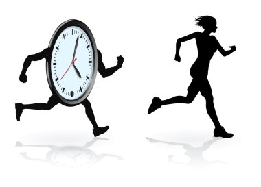 Beat the clock runner clipart