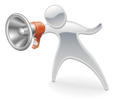 Metallic mascot megaphone concept clipart