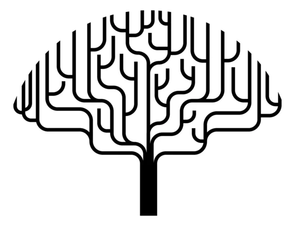 Ilustração de silhueta de árvore abstrata — Vetor de Stock