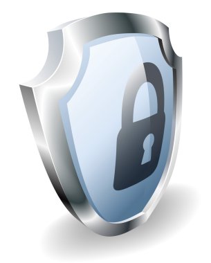 Padlock shield security concept clipart