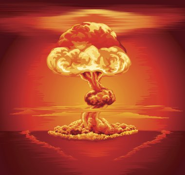 Nuclear explosion mushroom cloud clipart