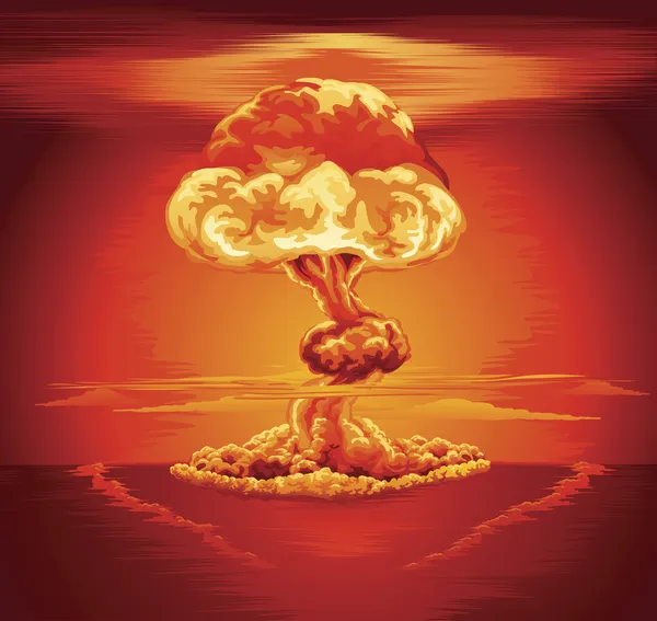 Nucleaire explosie paddestoel wolk — Stockvector