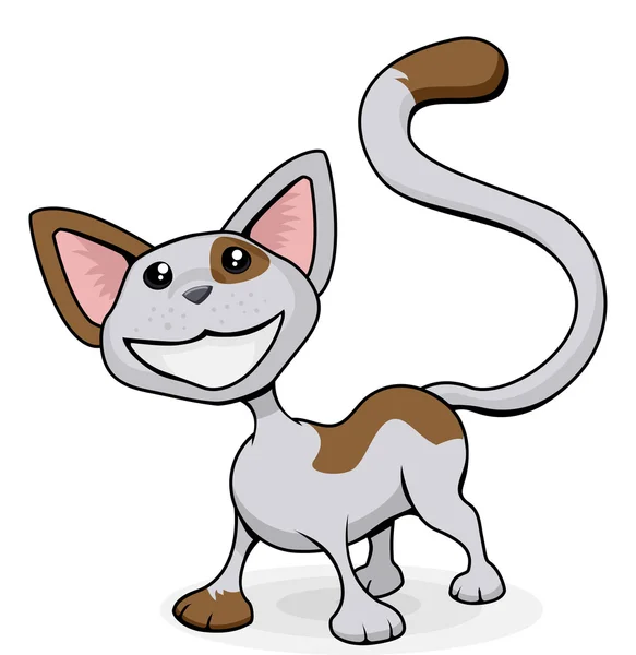 행복 한 고양이 귀여운 만화 그림 — 스톡 벡터