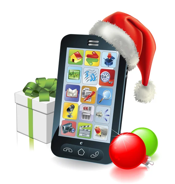 Téléphone portable de Noël — Image vectorielle