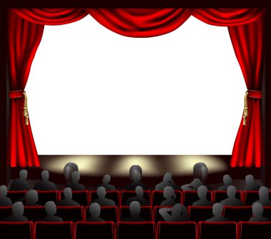 Cinema with audience clipart