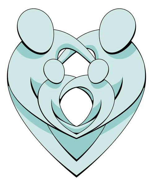 Concept de famille Heart Graphic — Image vectorielle