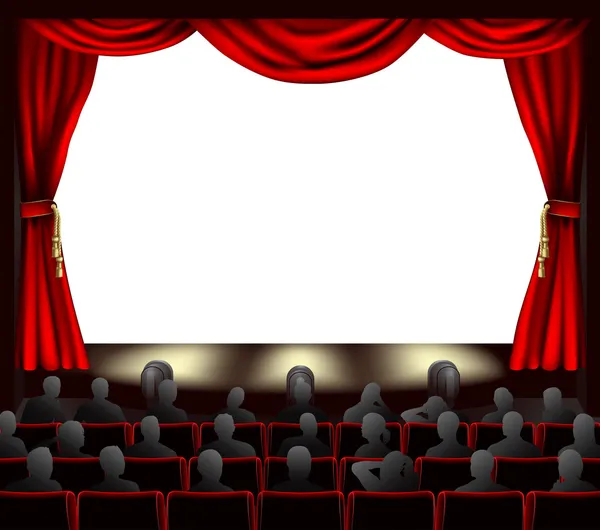 Cinema com público — Vetor de Stock