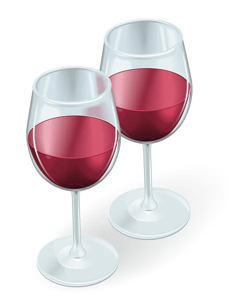 Two wine glasses illustration — Stock Vector