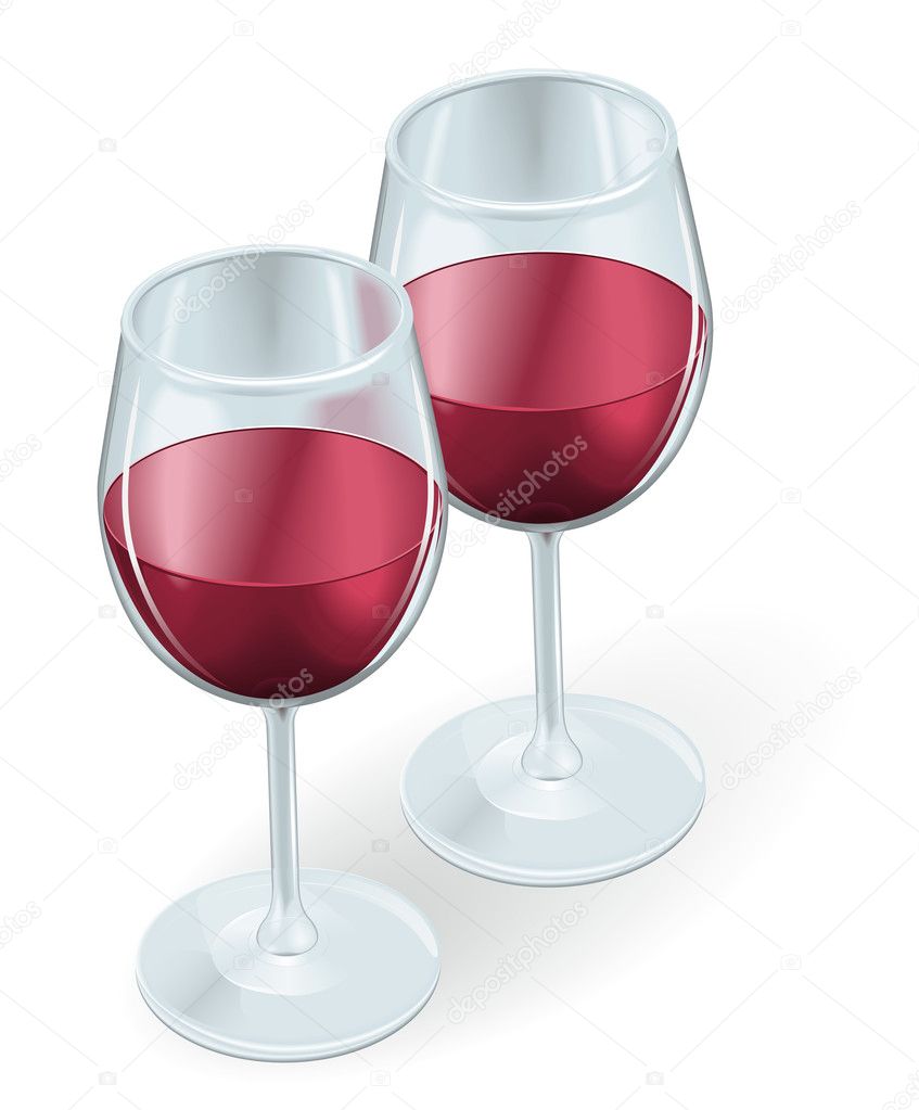 Two wine glasses illustration