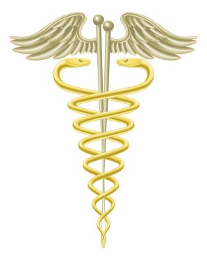 Acupuncture needles caduceus clipart