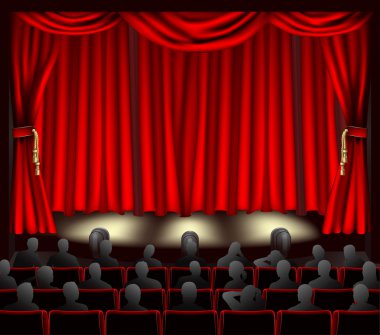 Theatre with audience clipart
