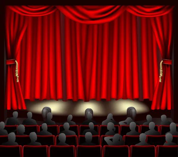 Theatre with audience — Stock Vector