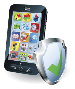 Mobile phone security concept clipart