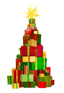 Christmas tree gifts clipart