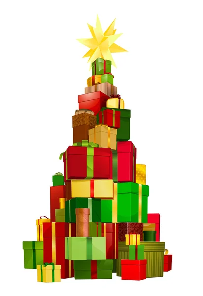 Cadeaux arbre de Noël — Image vectorielle