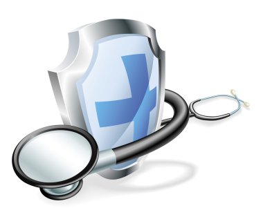 Shield stethoscope medical concept clipart