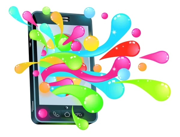 Mobilní telefon želé bublinová koncepce — Stockový vektor