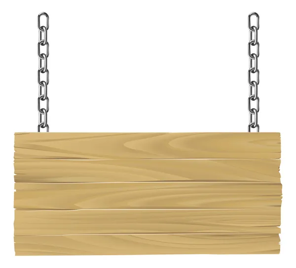 Signo de madera en cadenas ilustración — Vector de stock