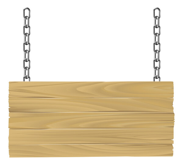 Деревянный знак на иллюстрации цепей
