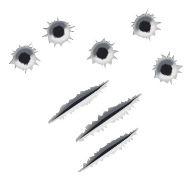 Bullet Holes and Slashes clipart