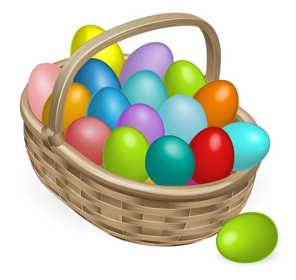 Páscoa ovos cesta ilustração —  Vetores de Stock