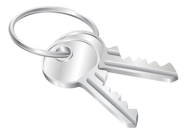 Två nycklar på en nyckelring illustration — Stock vektor
