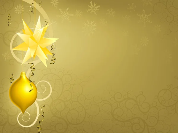 Ouro ornamento de Natal fundo —  Vetores de Stock