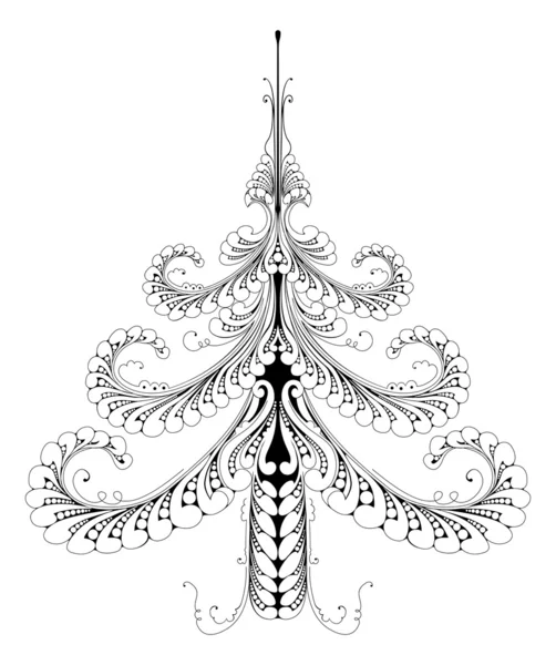 Prachtige abstracte patroon kerstboom — Stockvector