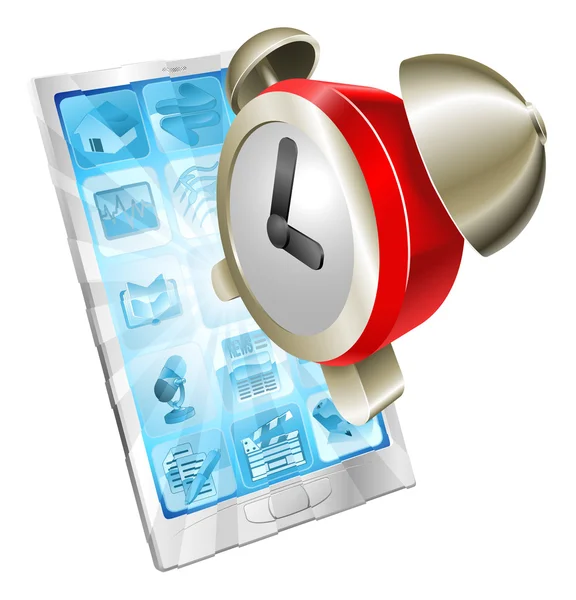 Alarm clock icon phone concept — Stock Vector