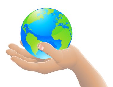 The world in your hand concept clipart