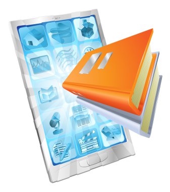Book app phone concept clipart