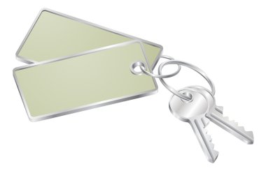 Two keys with blank tag for text clipart