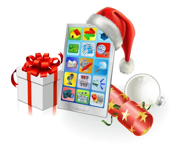 Vánoční mobilní telefon — Stockový vektor