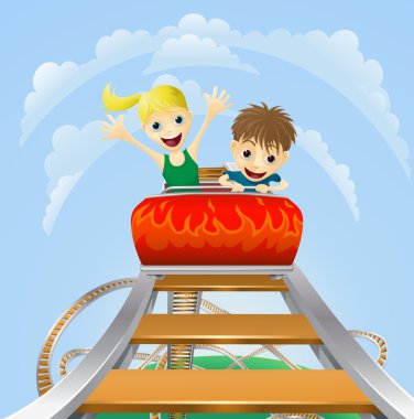 Thrilling roller coaster ride clipart