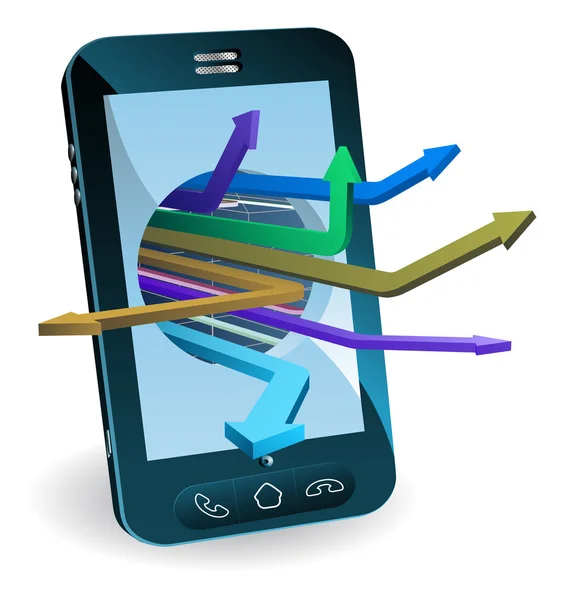 Phone arrows concept — Stock Vector