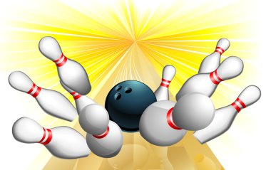 Bowling ball strike clipart