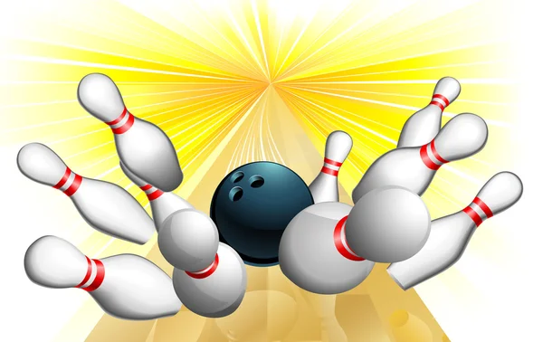Frappe de balle de bowling — Image vectorielle