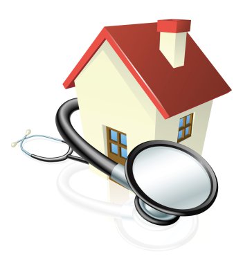 House and stethoscope concept clipart