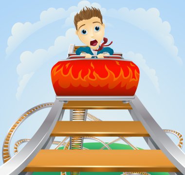 Business roller coaster ride concept clipart