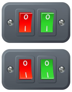 Red and green switches clipart