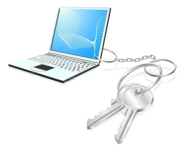 Koncepcja dostępu do kluczy laptopa — Wektor stockowy