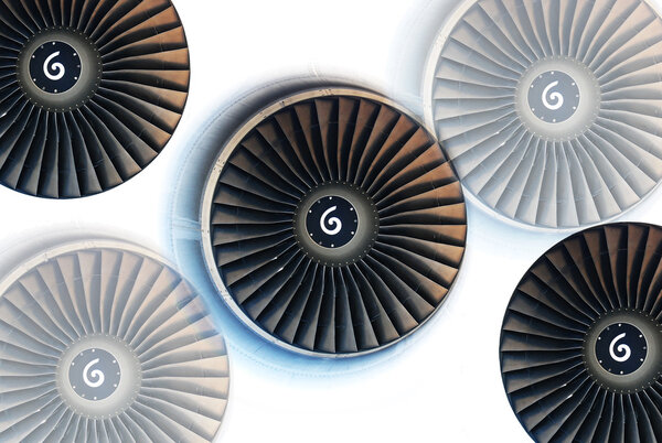 Turbine On White Background With Spin Direction Symbol