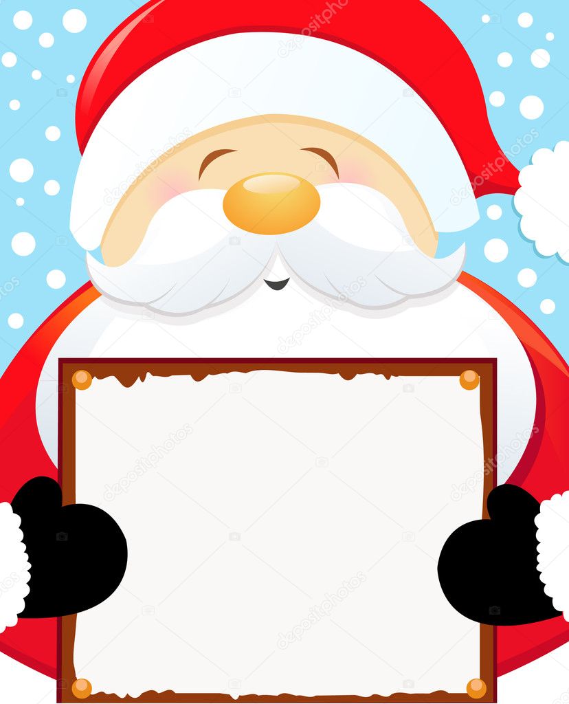 Santa Holding Blank Sign