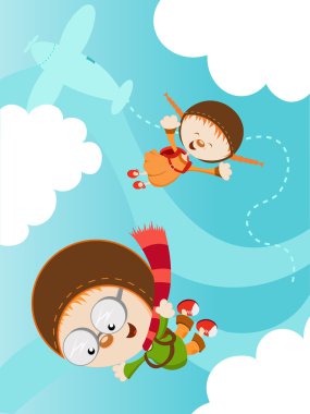 Skydiving Kids clipart