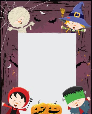 Halloween Kids Message clipart