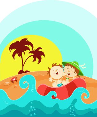 Kids Enjoying Summer clipart