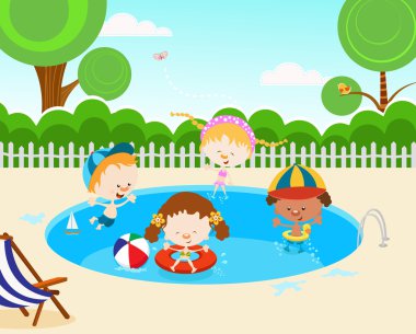 Kids In The Swimming Pool clipart