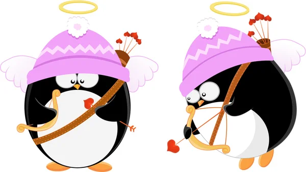 Pinguim Cupido — Vetor de Stock