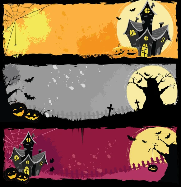 Banners de Halloween — Vector de stock